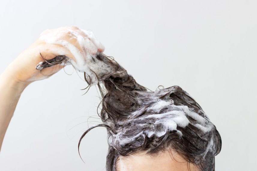 Applying Shampoo On Hair For Relief And Treatment