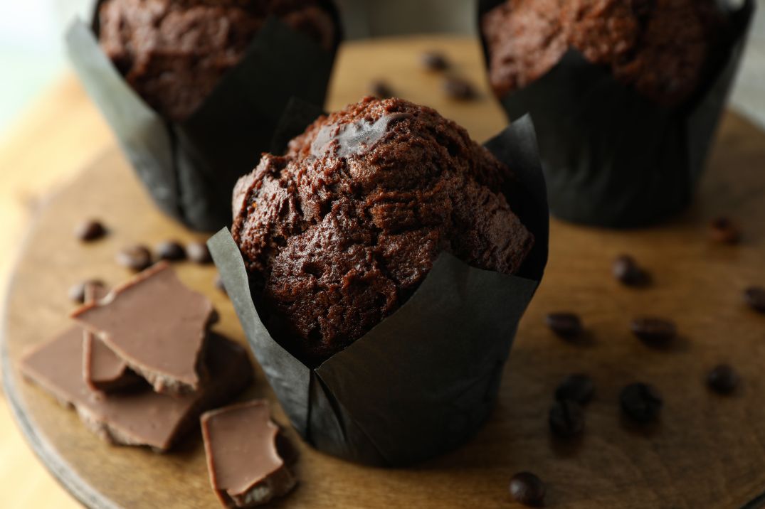 Close up of chocolate muffins