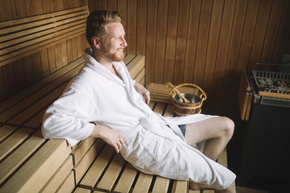 Man in sauna